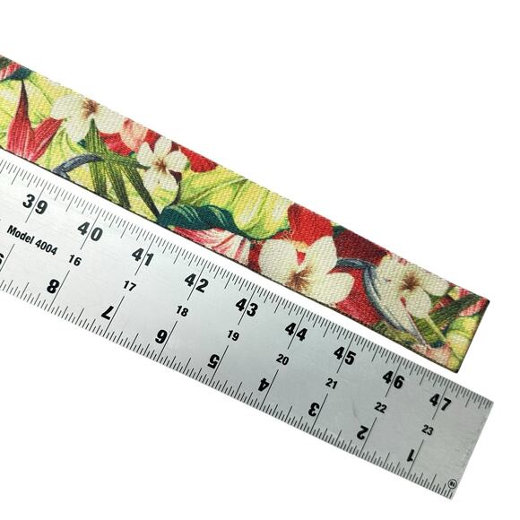 Hawaiian Print Webbing Belt Mens Sz Large Floral Adjustable Ribbon Retro - Picture 2 of 8